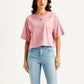 Women's Printed Relaxed Fit T-Shirt - Front View