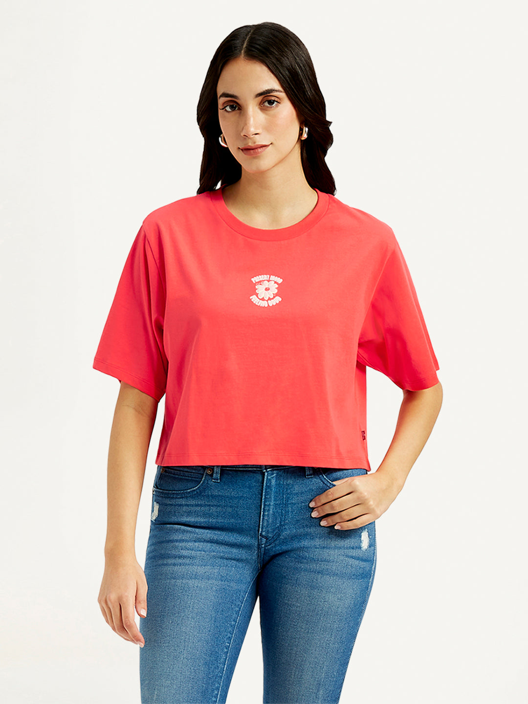Women's Graphic Relaxed Fit T-shirt - Front View