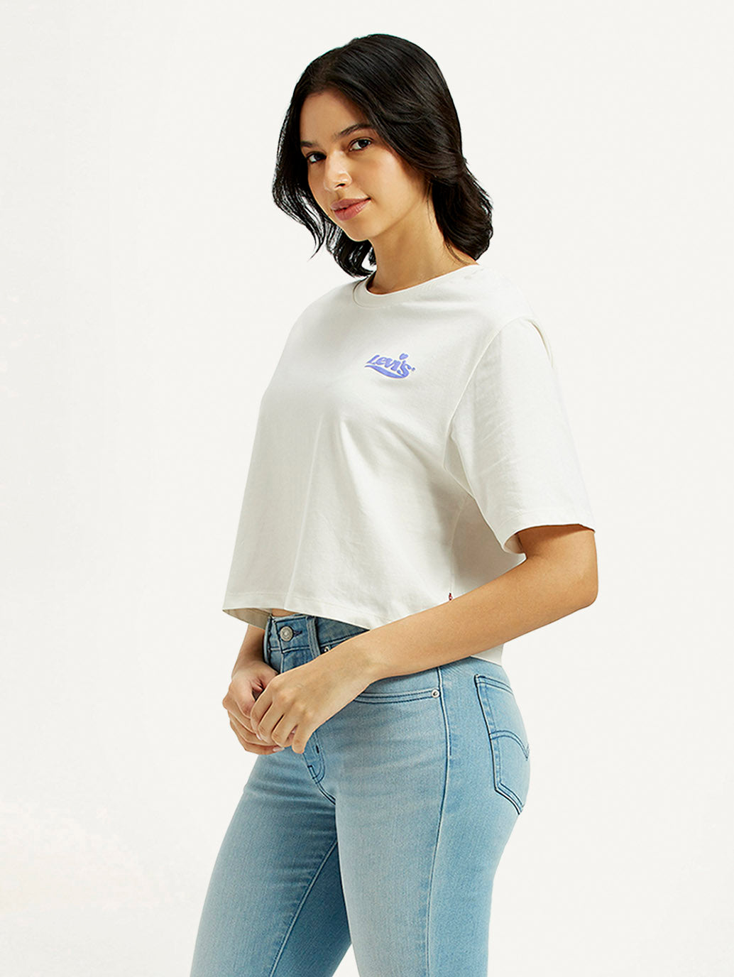 Women's Typography Relaxed Fit T-Shirt - Side View
