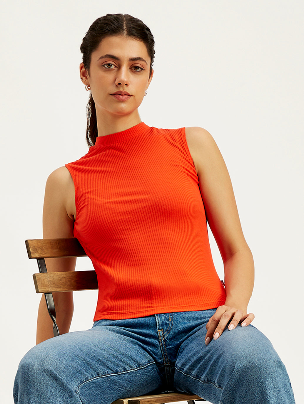 Women's Solid Band Neck Tank Top - 96b9aed2-8c6f-41e4-8e55-49dc85e77d31 View