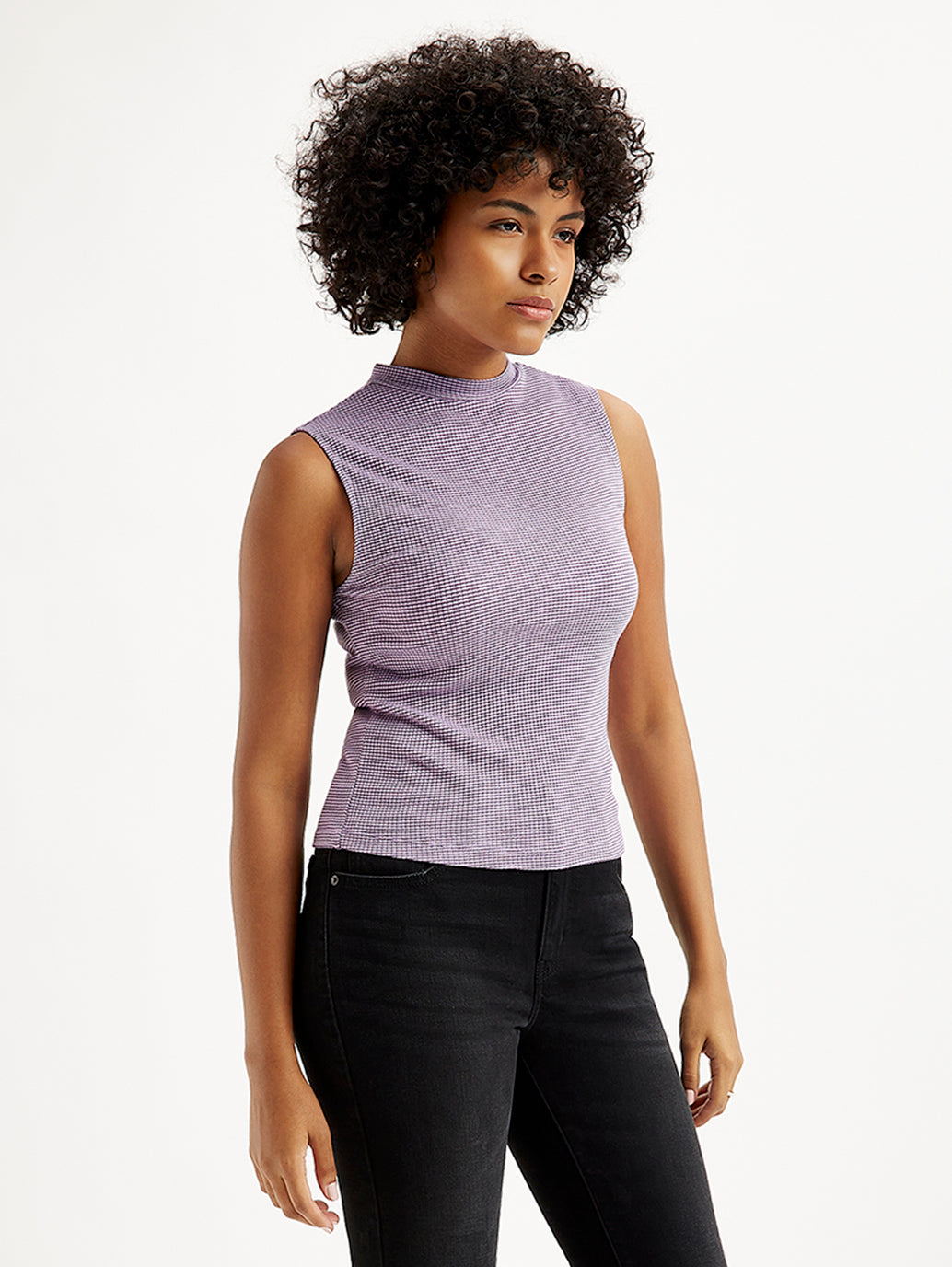 Women's Textured Mock Neck Tank Top - 82820087-7022-433f-9361-7bdf7fe2f318 View