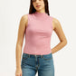 Women's Textured Light Pink Collar Neck Top - Front View