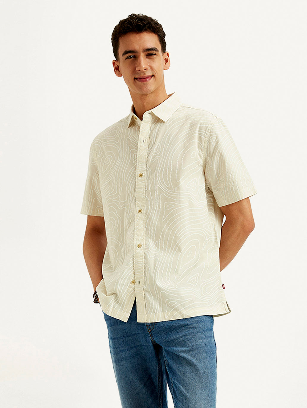 Men's Abstract Relaxed Fit Shirt - Styleshot View