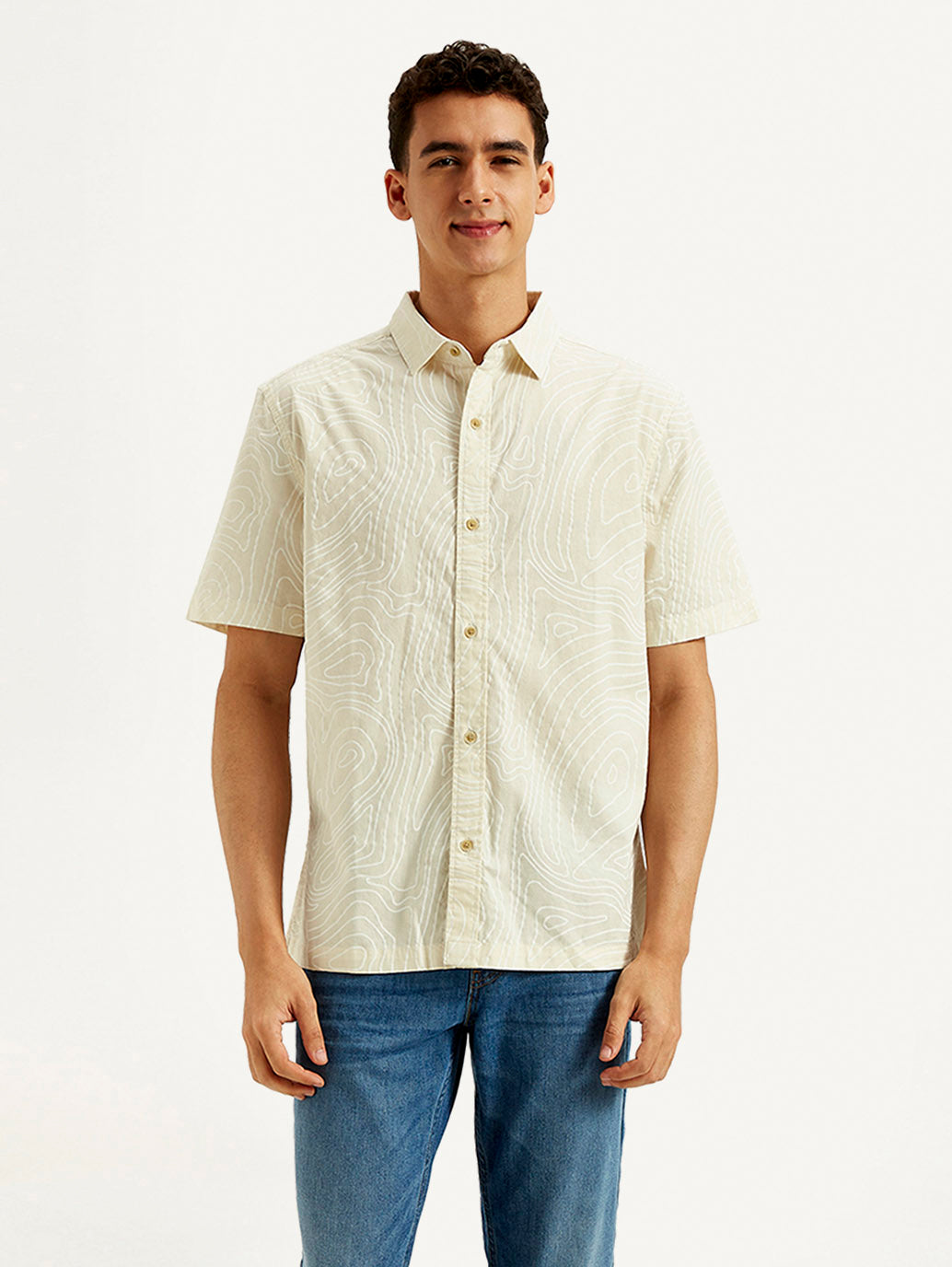 Men's Abstract Relaxed Fit Shirt - Front View