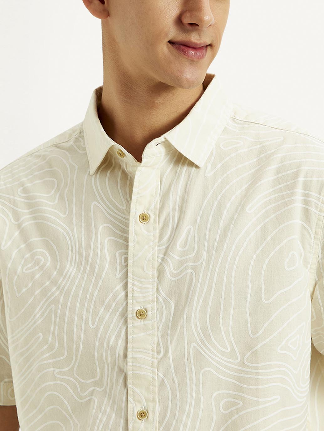 Men's Abstract Relaxed Fit Shirt - Detail View