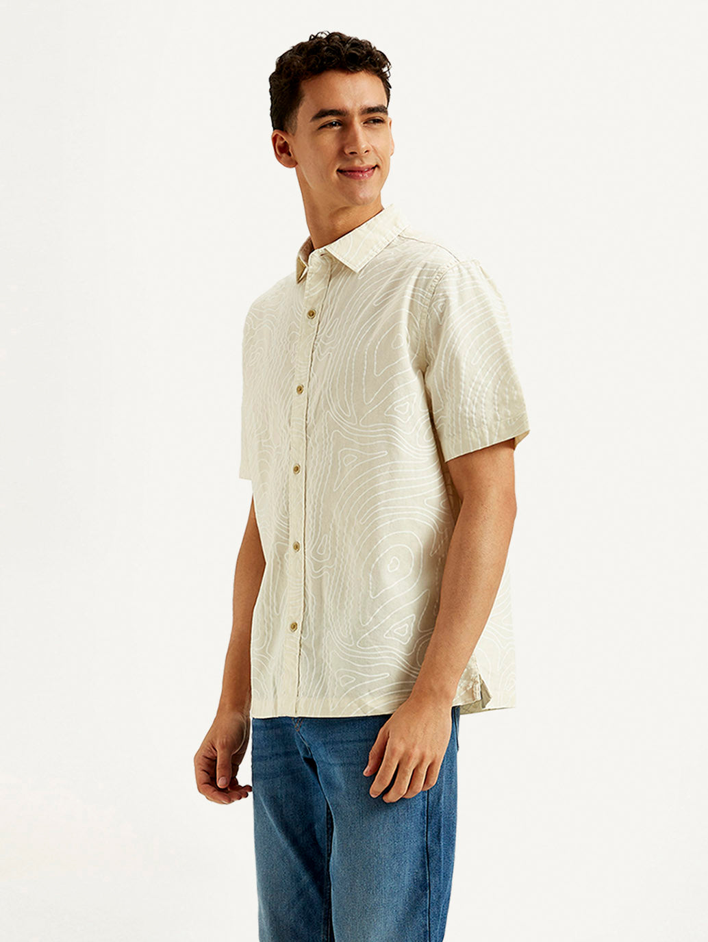 Men's Abstract Relaxed Fit Shirt - Side View