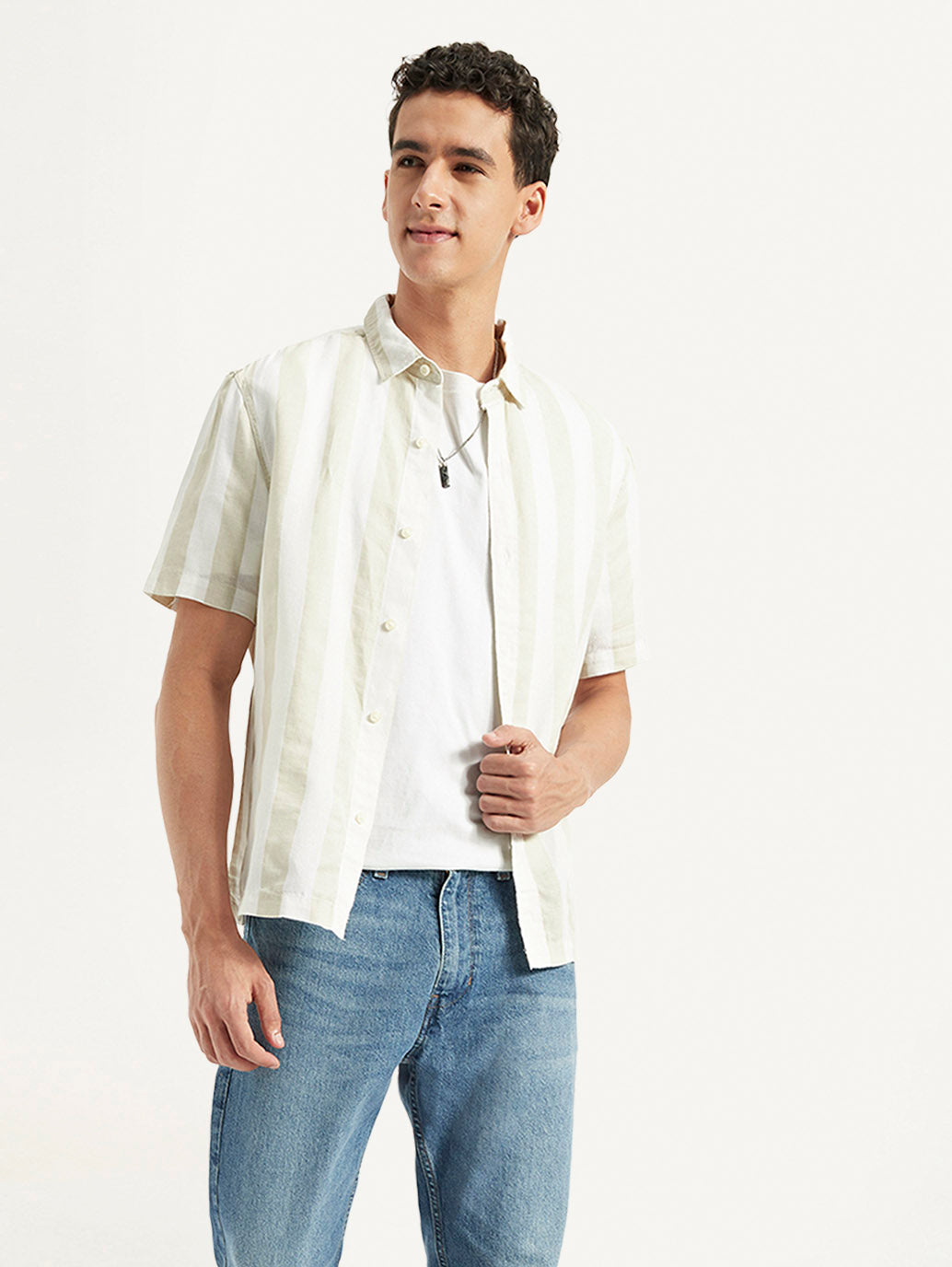 Men's Striped Loose Fit Shirt