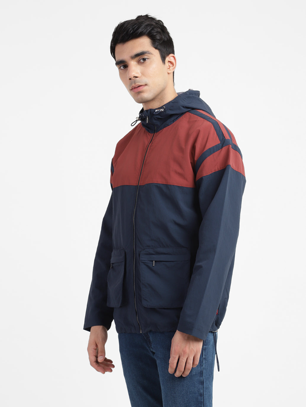 Men's Colorblock Hooded Sport Jackets - 836b350b-1c49-4d81-b676-929601b8925d View