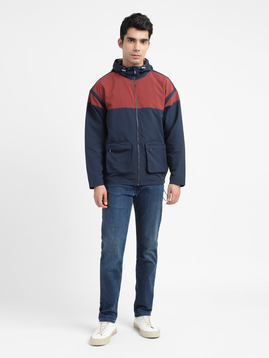 Men's Colorblock Hooded Sport Jackets - 1f2f859f-dd95-44f8-9aad-96638b80525e View