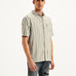 Men's Striped Regular Fit Shirt - Side View