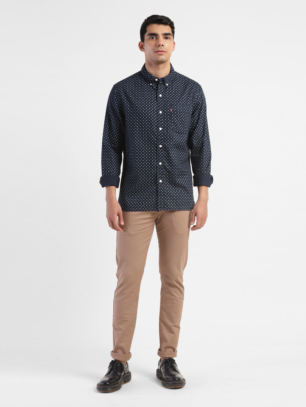 Men's Printed Slim Fit Shirt - ModelFront View