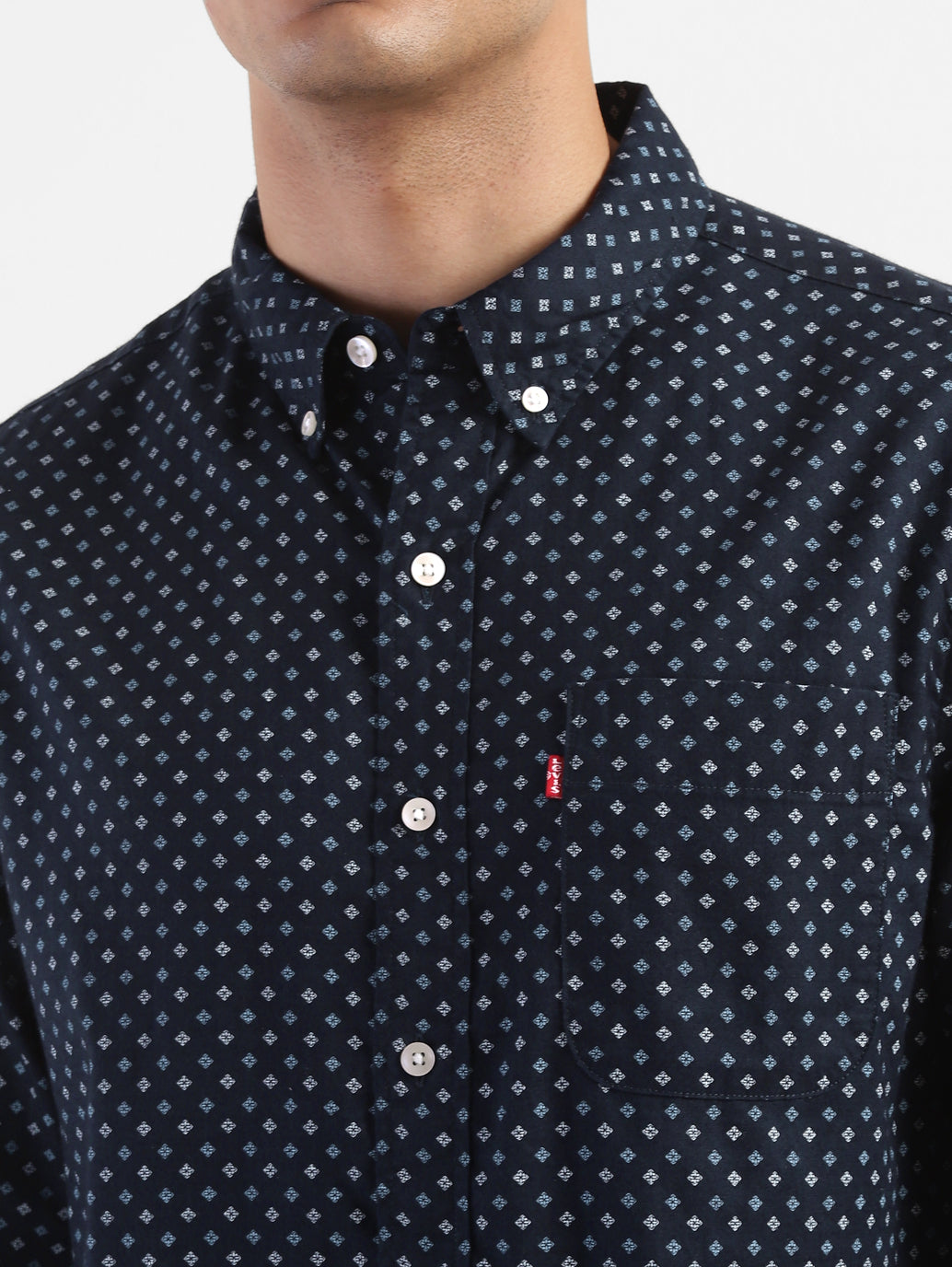 Men's Printed Slim Fit Shirt - FrontDetails View