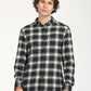 Men's Checkered Black Collar Neck Shacket - Front View