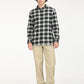 Men's Checkered Black Collar Neck Shacket - 6 View