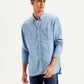 Men's Solid Straight Fit Denim Shirt - Front View