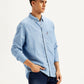 Men's Solid Straight Fit Denim Shirt - Side View