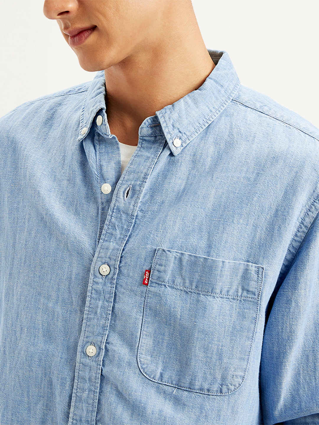 Men's Solid Straight Fit Denim Shirt - 20f21e67-201b-4e18-8aab-d2adccd24794 View