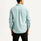 Men's Solid Overdyed Slim Fit Shirt - Back View