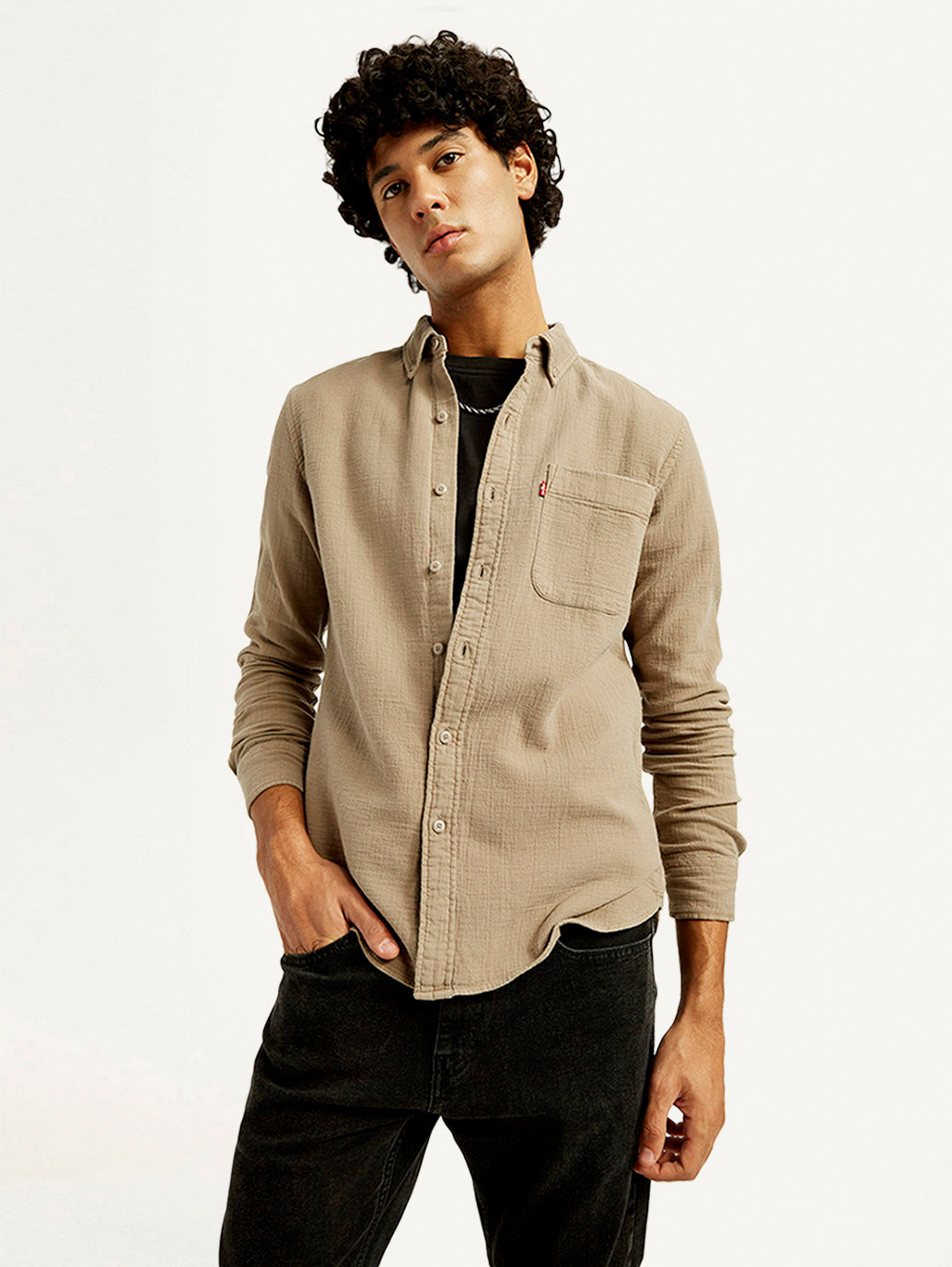 Men's Solid Overdyed Slim Fit Shirt