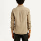 Men's Solid Overdyed Slim Fit Shirt - Back View