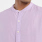 Men's Solid Band Neck Linen Shirt - 4674a514-df98-4d64-94c4-8210ea581668 View