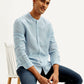 Men's Solid Slim Fit Linen Shirt - Styleshot View