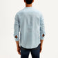 Men's Solid Slim Fit Linen Shirt - Back View