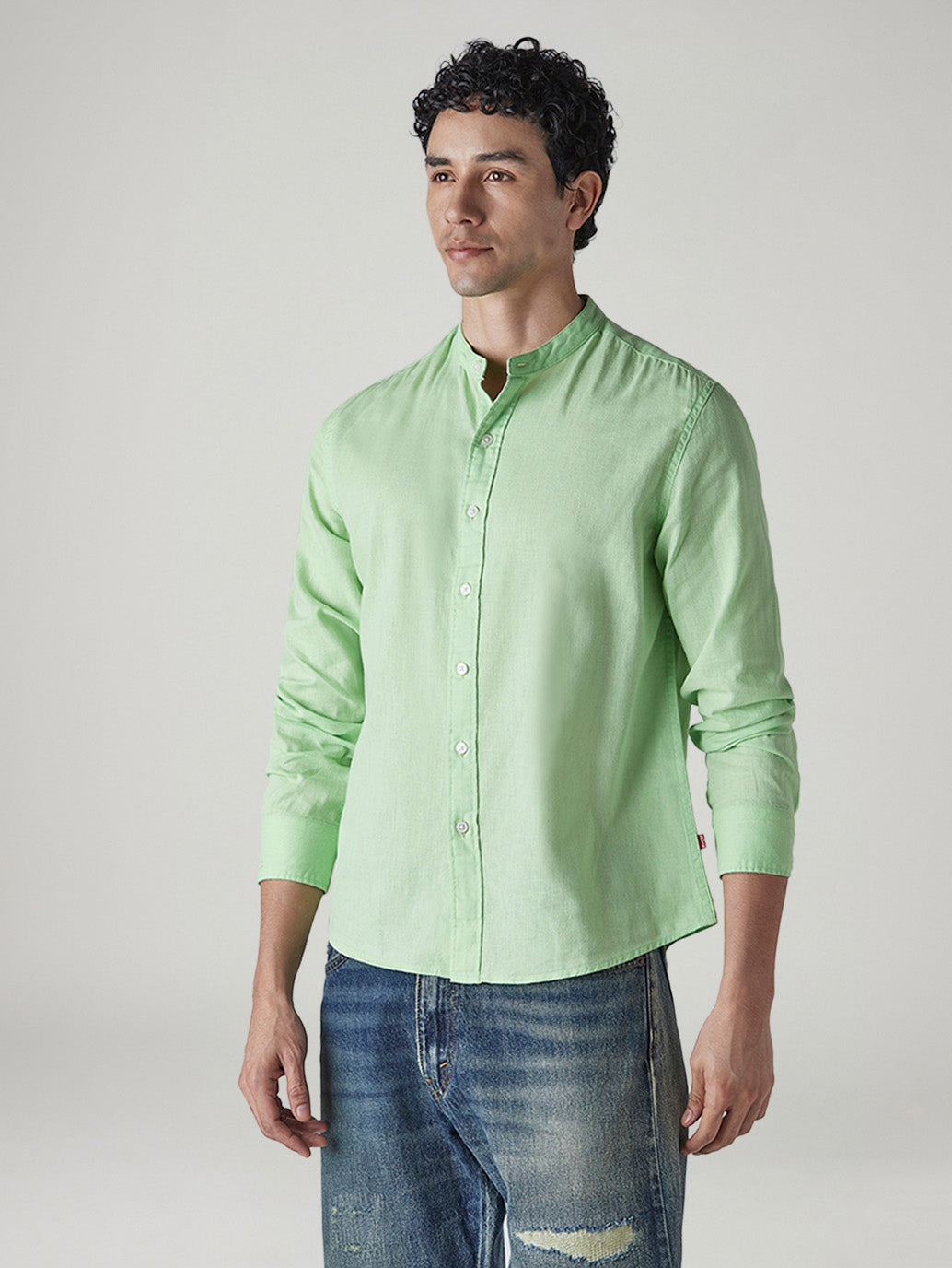 Men's Solid Slim Fit Shirt - Side View