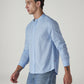Men's Solid Regular Collar Slim Fit Linen Shirt - Side View