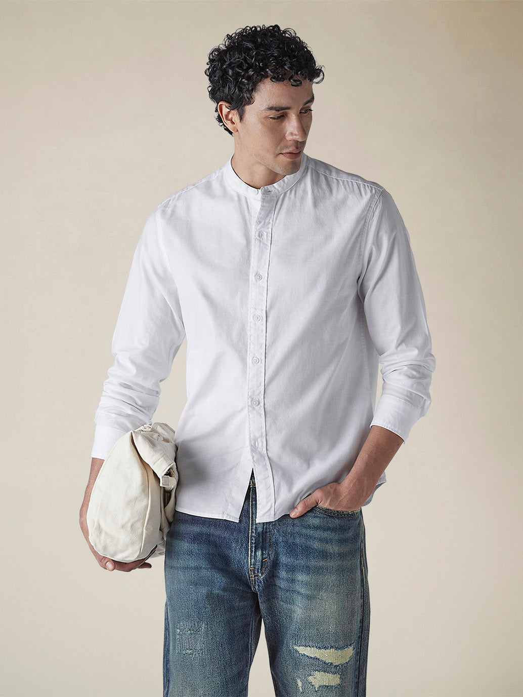 Men's Solid Slim Fit Oxford Shirt