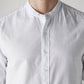 Men's Solid Slim Fit Oxford Shirt - Detail View
