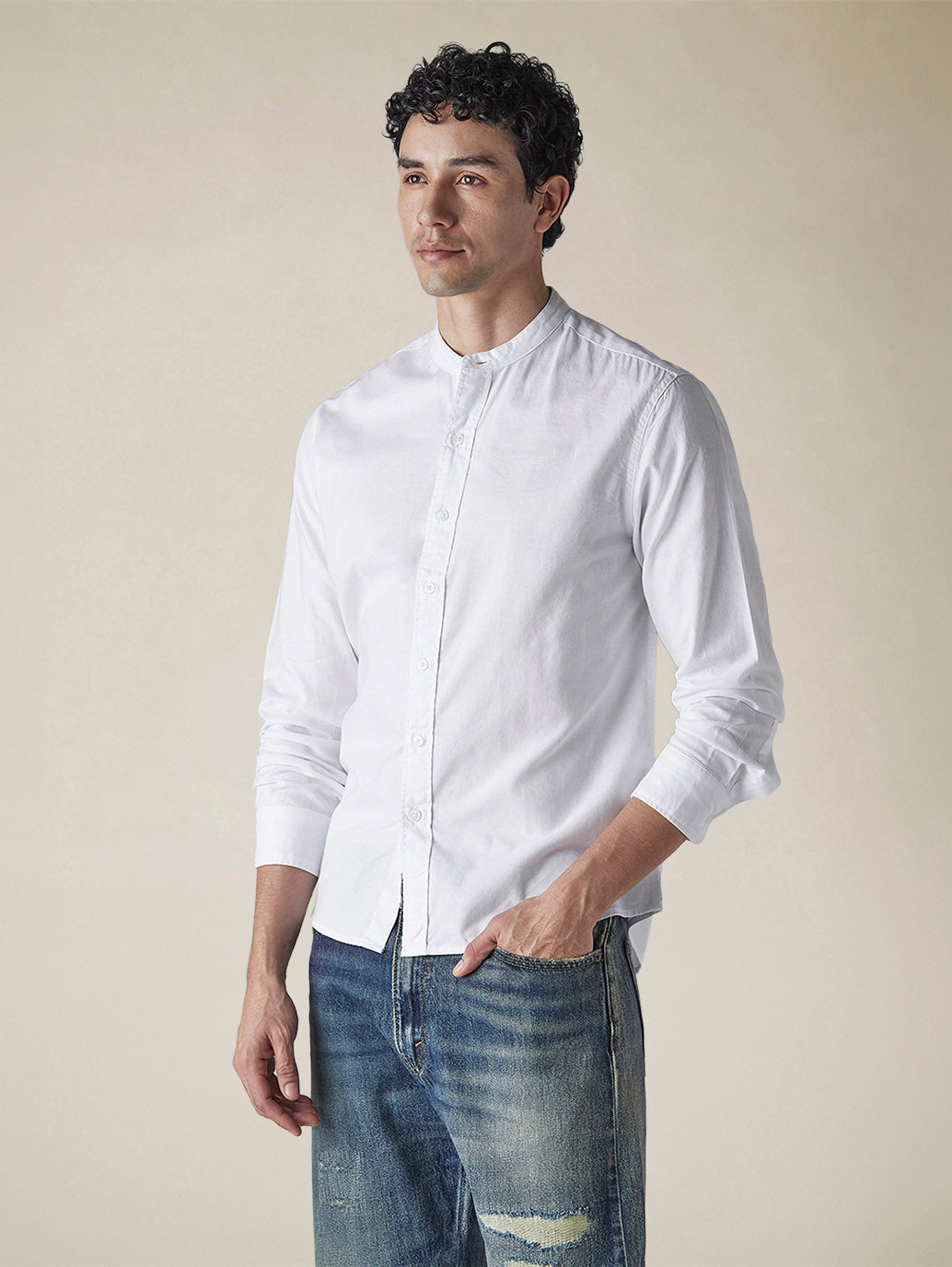 Men's Solid Slim Fit Oxford Shirt - 95714ca9-680c-440e-a686-773d4f4427bc View
