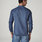 Men's Solid Mandarin Collar Slim Fit Oxford Shirt - Back View
