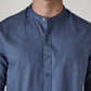 Men's Solid Mandarin Collar Slim Fit Oxford Shirt - 20 View