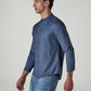 Men's Solid Mandarin Collar Slim Fit Oxford Shirt - Side View