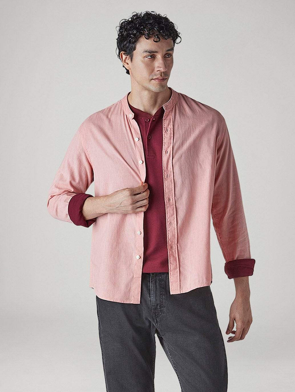 Men's Solid Slim Fit Linen Shirt