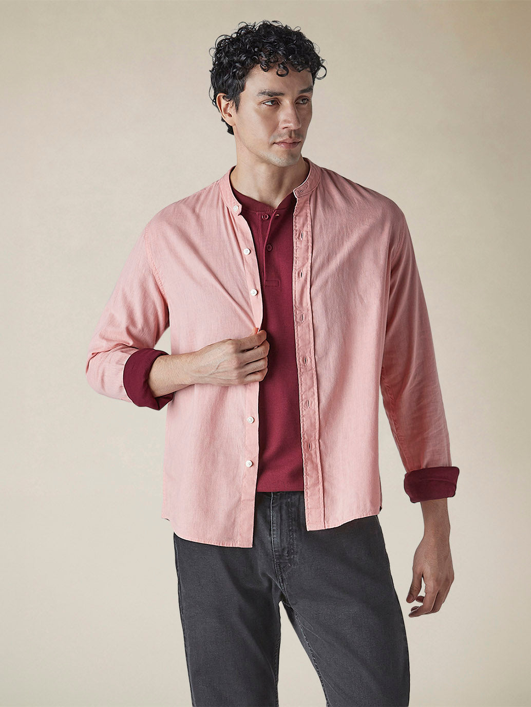 Men's Solid Slim Fit Linen Shirt