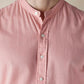 Men's Solid Slim Fit Linen Shirt - Detail View