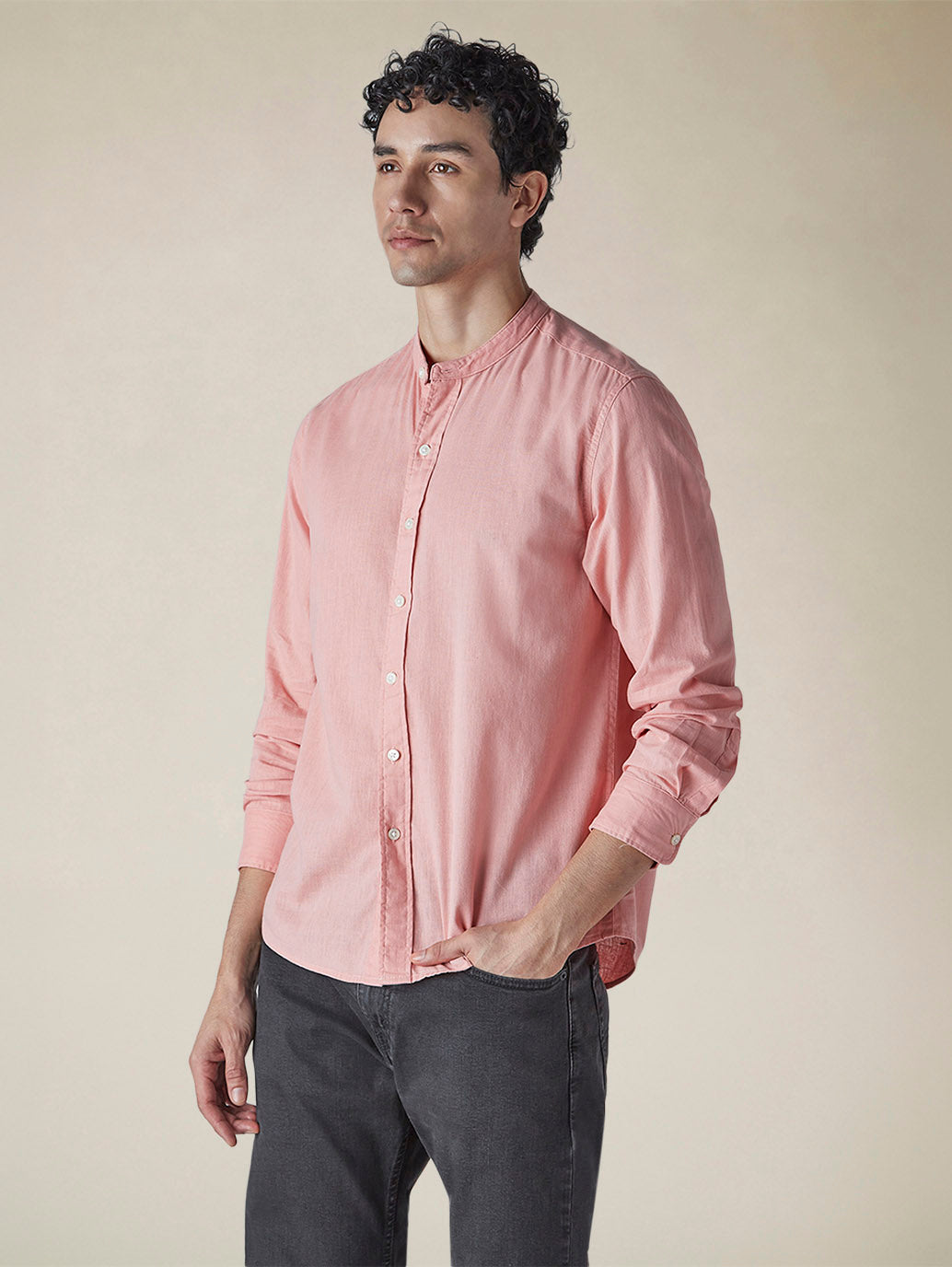 Men's Solid Slim Fit Linen Shirt - 5cb14ae3-28e1-48ad-8f9c-fcb3cfe44881 View