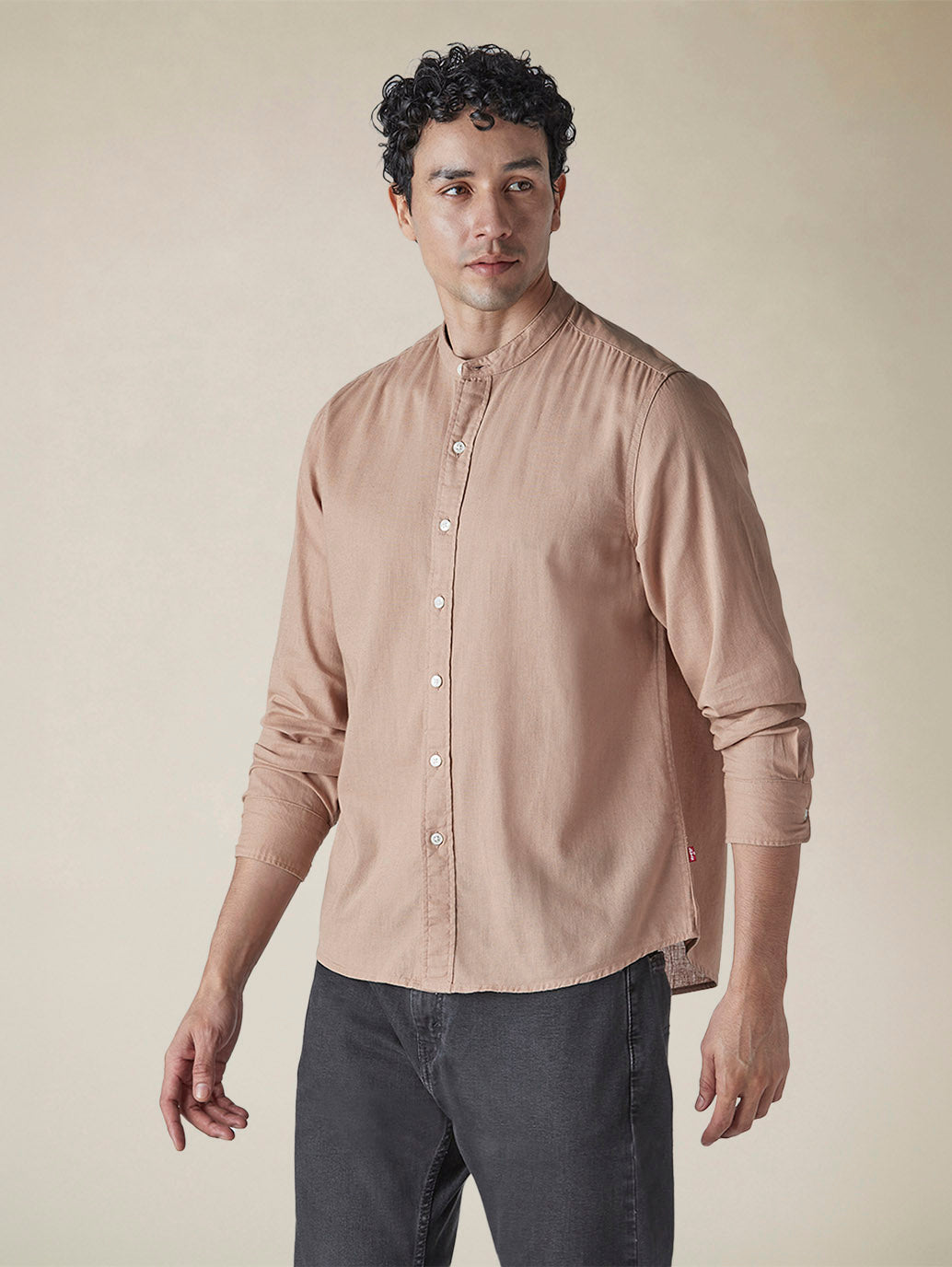 Men's Solid Slim Fit Linen Shirt - 63b5d8a5-380c-4f49-b971-1987a45b666c View