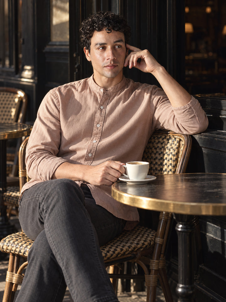Men's Solid Slim Fit Linen Shirt