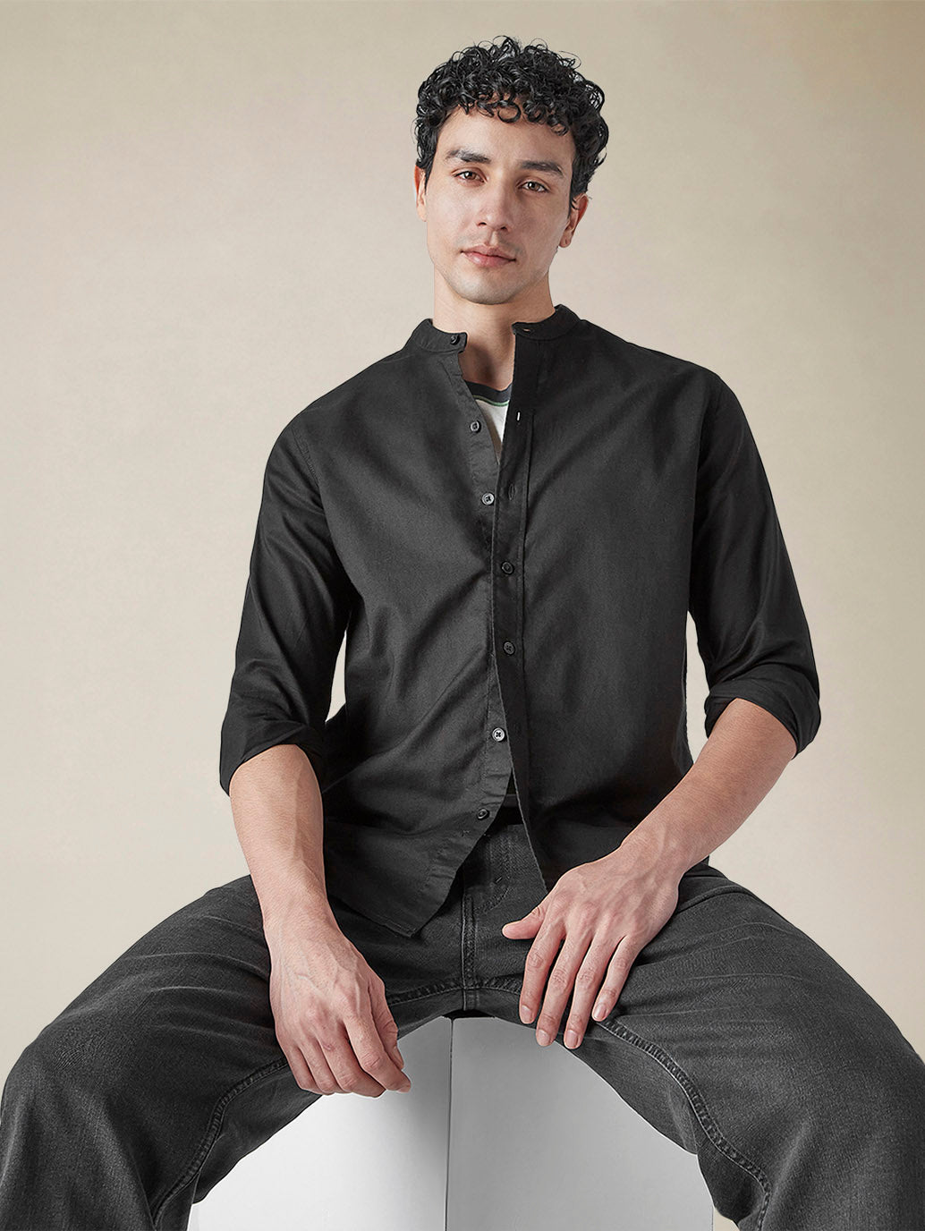 Men's Solid Slim Fit Oxford Shirt