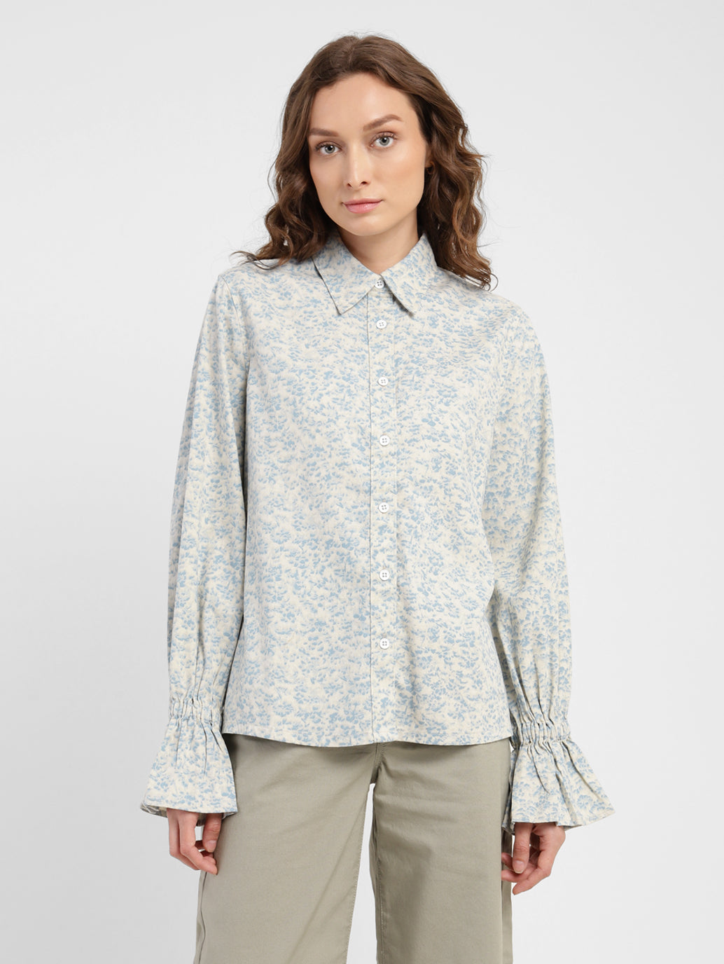 Women's Solid Spread Collar Shirt - 8178ec4b-a655-463e-af57-33d90f433ddb View