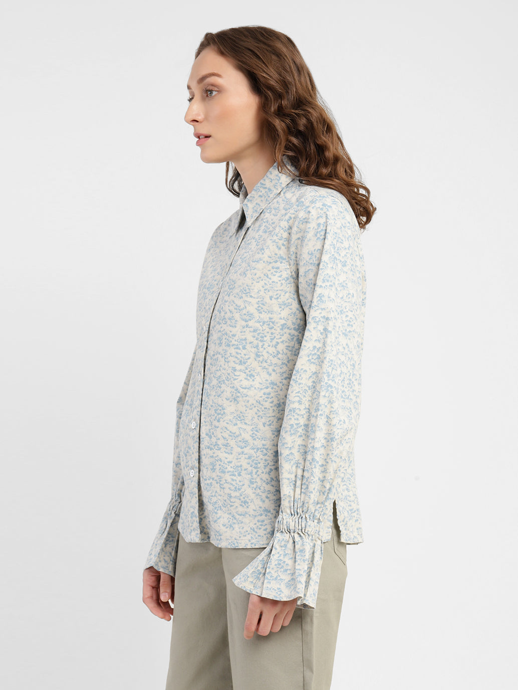 Women's Solid Spread Collar Shirt - a68fb4b2-1a0f-49dc-8a94-6609dd0dc72d View