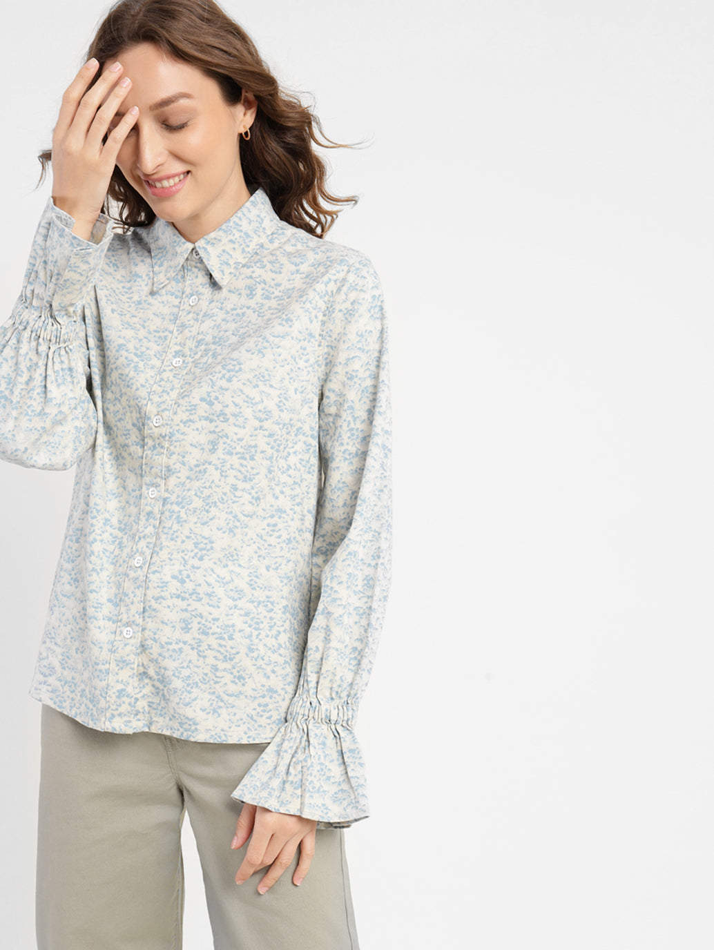 Women's Solid Spread Collar Shirt - d78c0356-de3e-4270-b052-19997d173dd4 View
