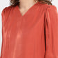 Women's Solid V Neck Top Red - 95dfc5c7-fad9-4699-a8cb-bb1481d5af0a View