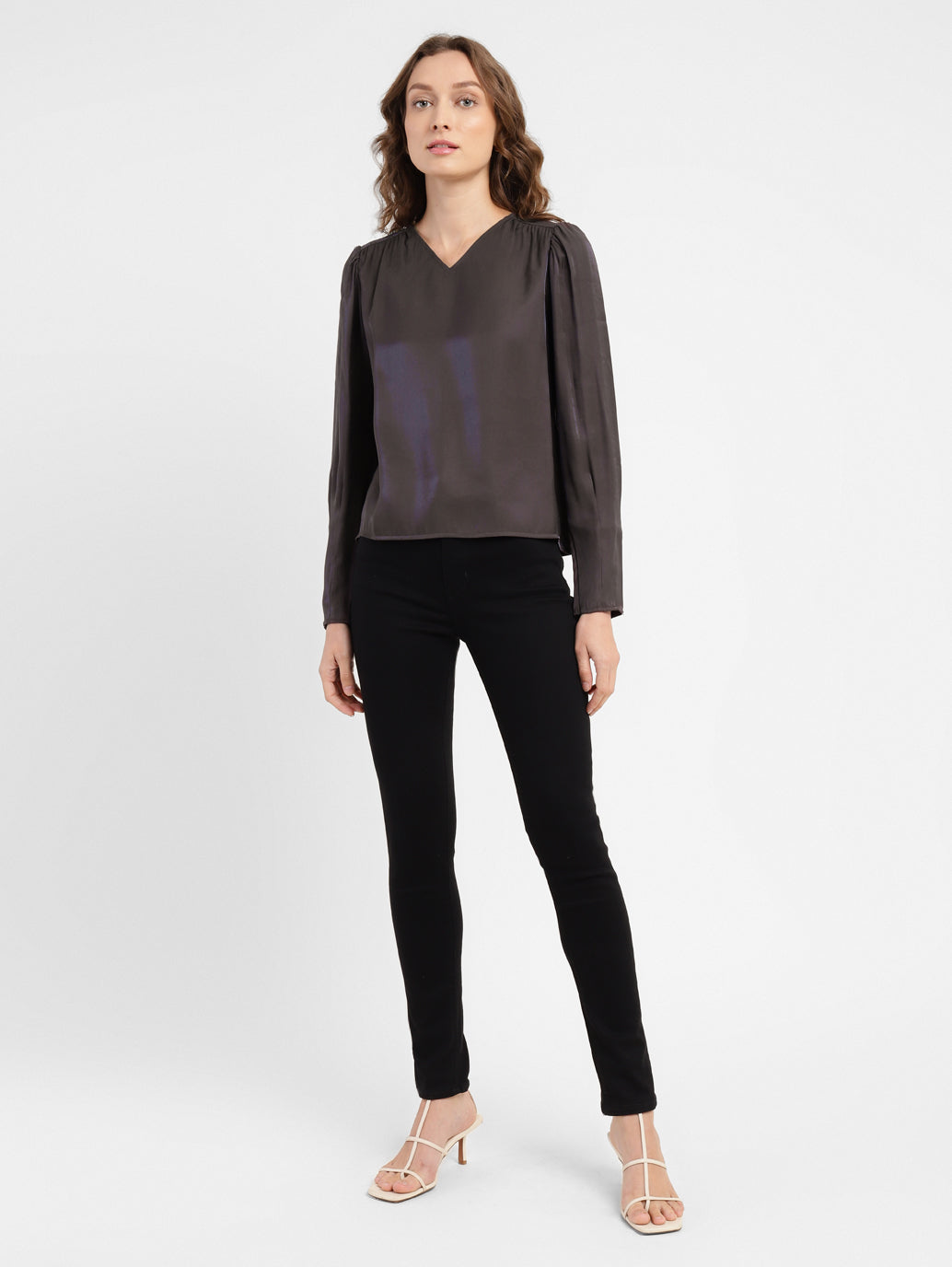 Women's Solid V Neck Top - f786dec8-d05c-4da9-afd3-dbcf9ee2bbbf View