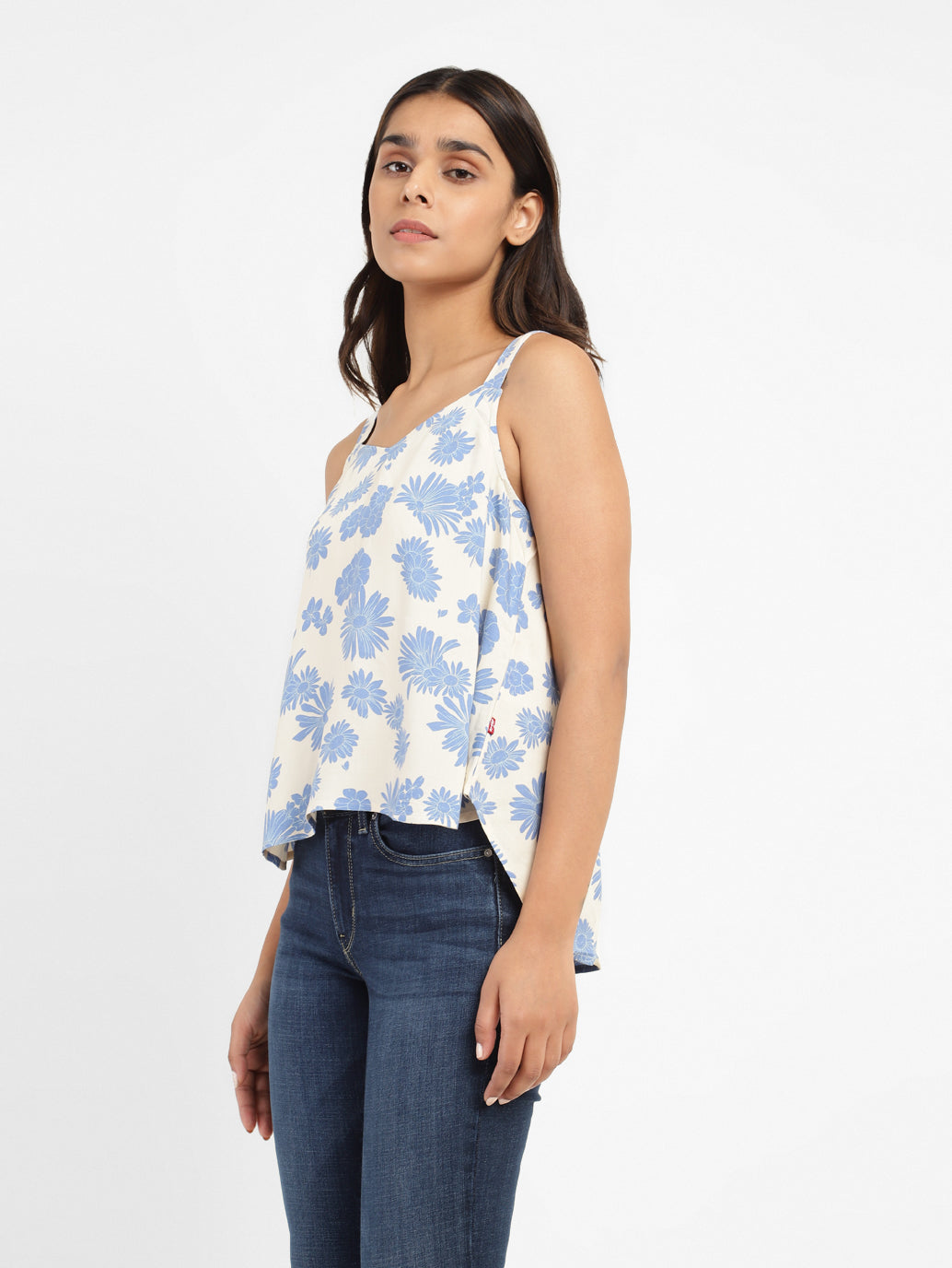 Women's Floral Print Sweet Heart Neck Top - fd86ad3e-df39-478f-b01a-e89bf2fdd5a9 View