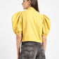Women's Solid Spread Collar Shirt Yellow - 012403e5-6f6a-4e6b-80b3-c047b8cd52c6 View