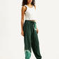 Women's Mid Rise Green Regular Fit Joggers - Side View